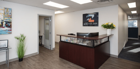 Zhivov Law history - image of a welcoming law office reception
